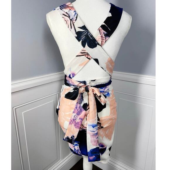 NWT, Sweetaeacia, Size 8, White & Purple Floral Open Back Mini Dress, Going Out - Picture 3 of 6
